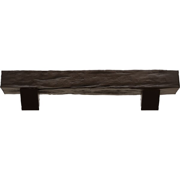 Kit W/ Breckinridge Corbels, NaturaL Mahogany, 4H X 4D X 72W Riverwood Faux Wood Fireplace ManteL